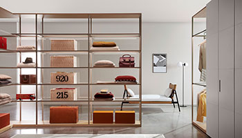 Porro - System of wardrobes and dressign rooms Storage, White Cherry
