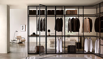 Porro - System of wardrobes and dressign rooms Storage, Black Sugi