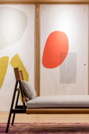 Porro, image:news_immagini - Porro Spa - Traveller in the &ldquo;Ordine Gigante&rdquo; installation by GamFratesi at Cantiere Galli Design in Rome