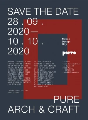 Porro, image:news_immagini - Porro Spa - SAVE THE DATE - MILANO DESIGN CITY - 28.09-10.10.2020