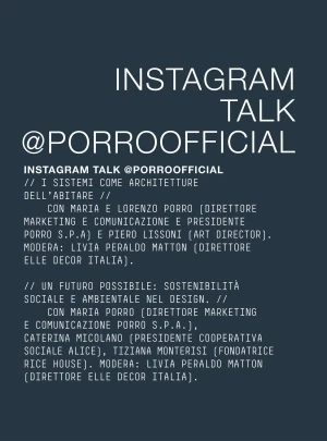 Porro, image:news_immagini - Porro Spa - 28.09-10.10.2020<br />MILANO DESIGN CITY<br /> <br /><br />