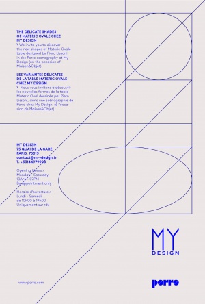 Porro, image:news_immagini - Porro Spa - The delicates shades of Materic Ovale chez My Design - Paris- Invitation
