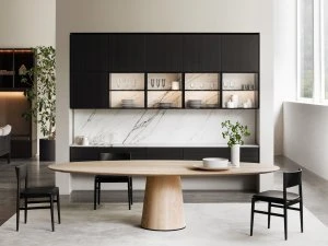 Porro, image:news_immagini - Porro Spa - Materic Ovale table + Neve chairs