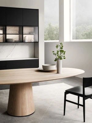 Porro, image:news_immagini - Porro Spa - Materic Ovale table + Neve chairs