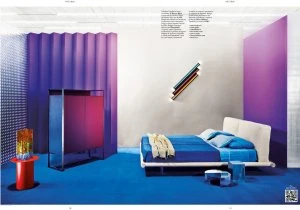 Porro, image:news_immagini - Porro Spa - Lo stile industrial glam del letto Iro sul<em> Living Corriere</em>&nbsp;Design Issue